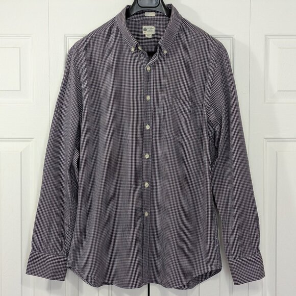 J. Crew Long Sleeve Button Down White, Blue and Red Checked Shirt - Picture 2 of 11